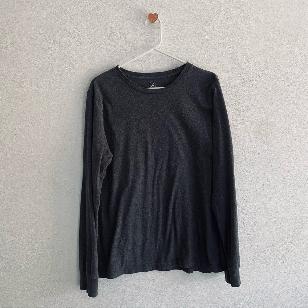 George Dark Gray Long Sleeve Crew Neck Tee